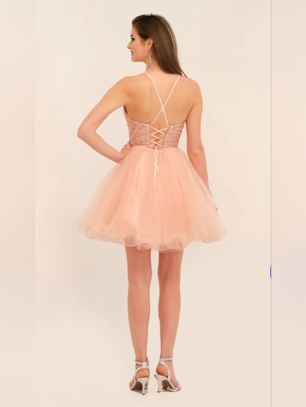 Dave & Johnny 11183 Blush Pink A-Line Party Dress Size 5/6 - Picture 2 of 6